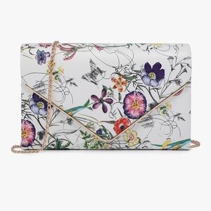 Floral White Clutch Bag